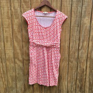 Boden Margot Bird Print Scoop Neck Jersey Stretch Dress Womens Size 6P